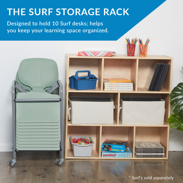 ECR4Kids The Surf Storage Rack, Stores 10 Portable Lap Desks, Flexible